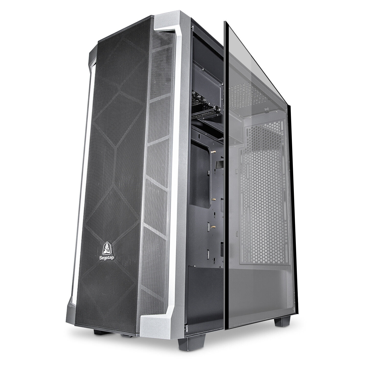 Segotep T1 E-ATX Black Full-Tower PC Gaming Case Tempered Glass Side Panel