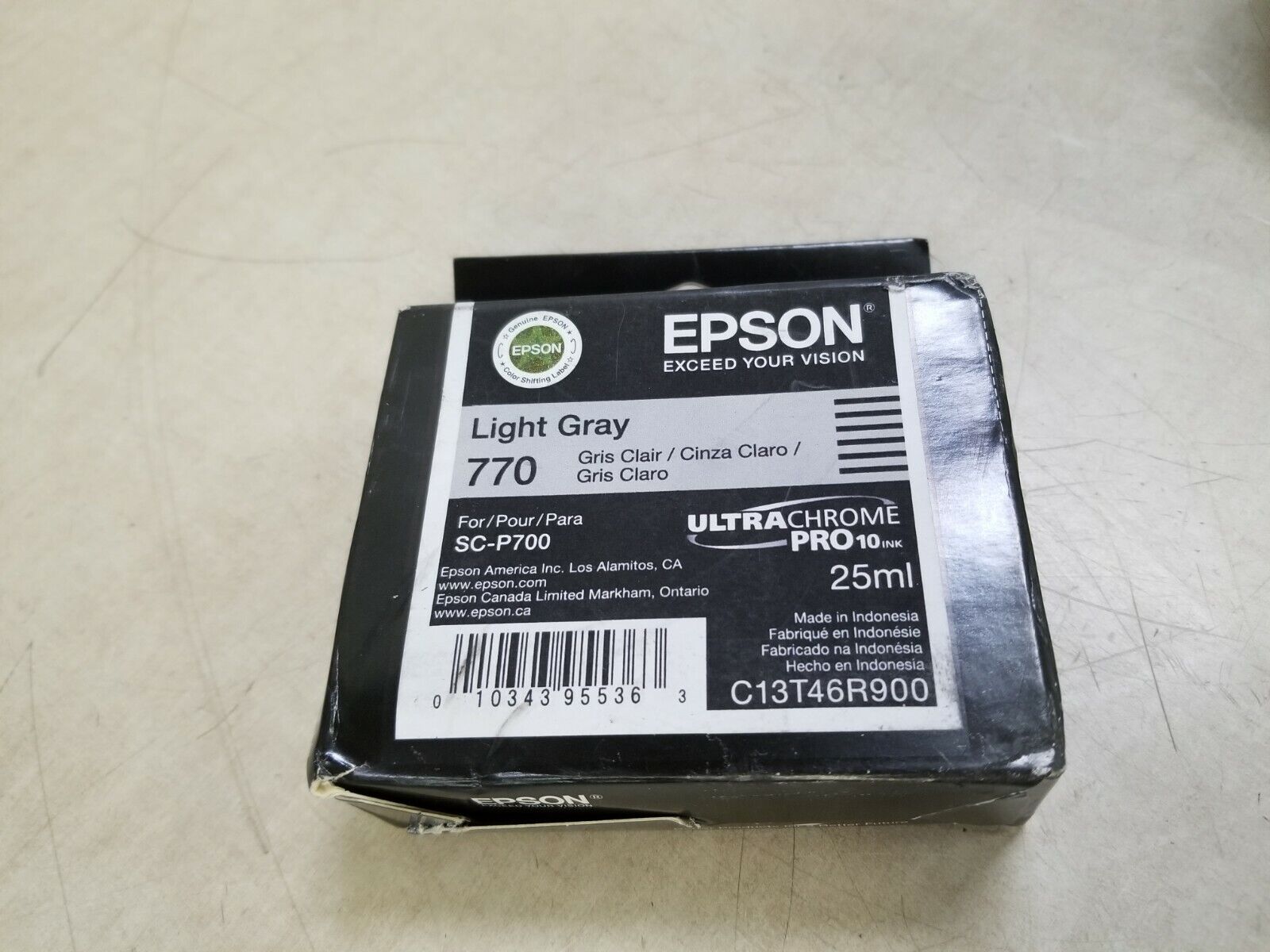 Epson Ultrachrome PRO10 Ink - Light Gray (T770920), Standard