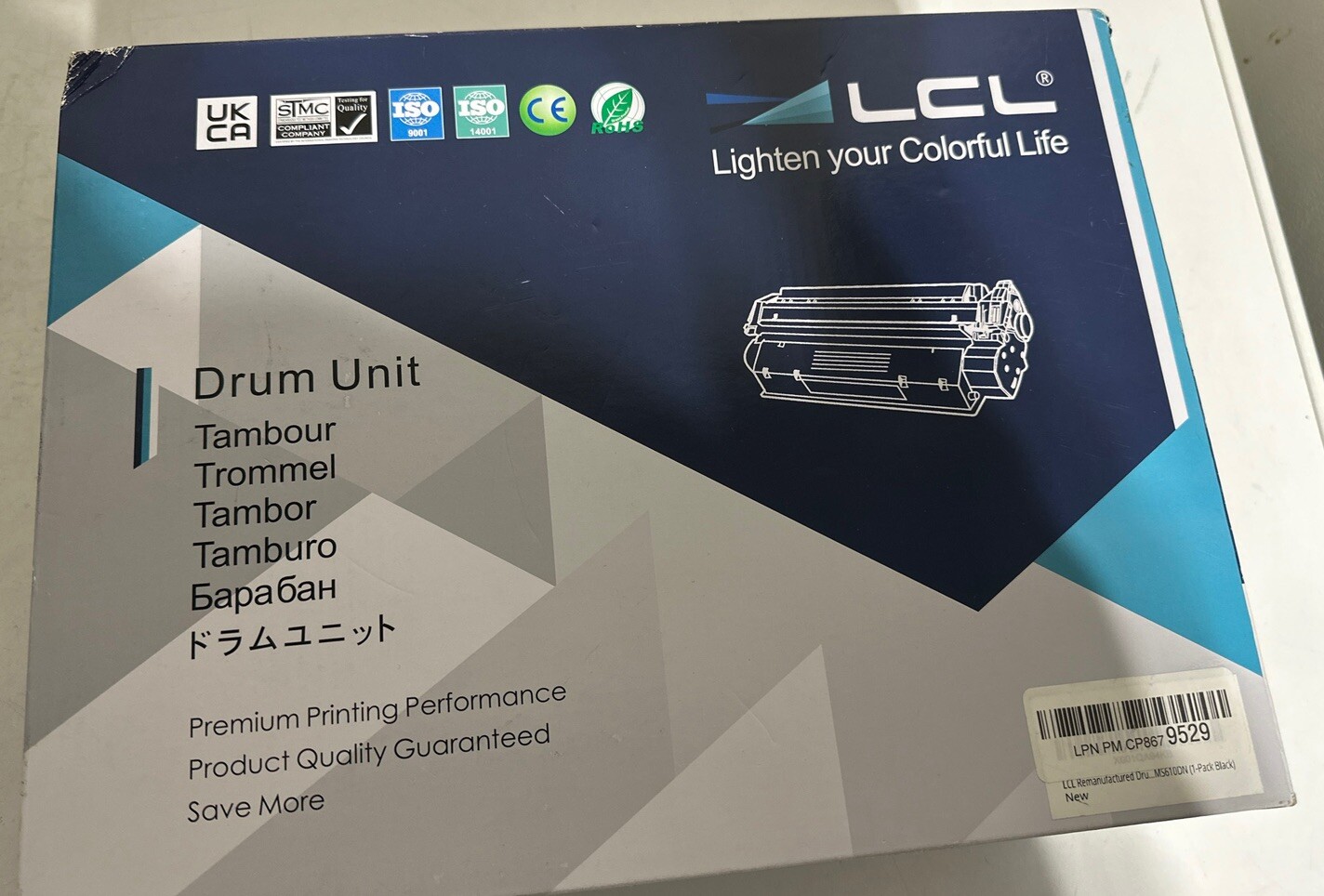 Ink Drum Unit Replacement  Printing LCK-500Z 50F0Z00 BLK 60K Lexmark