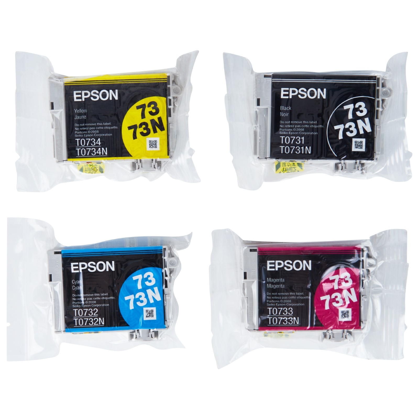 (4pcs)Genuine EPSON T0731(N)~T0734(N) Ink Cartridges for Stylus C79/CX3900/T20