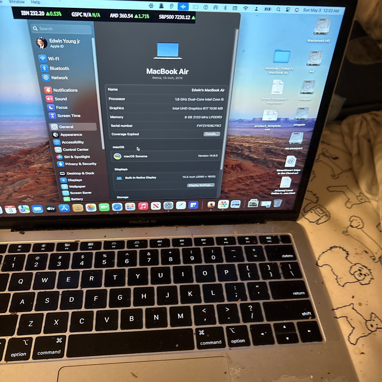 Apple MacBook Air 13 in 2020 Silver/Intel Core i5 1.1 GHz, 256 GB 8 GB Intel...