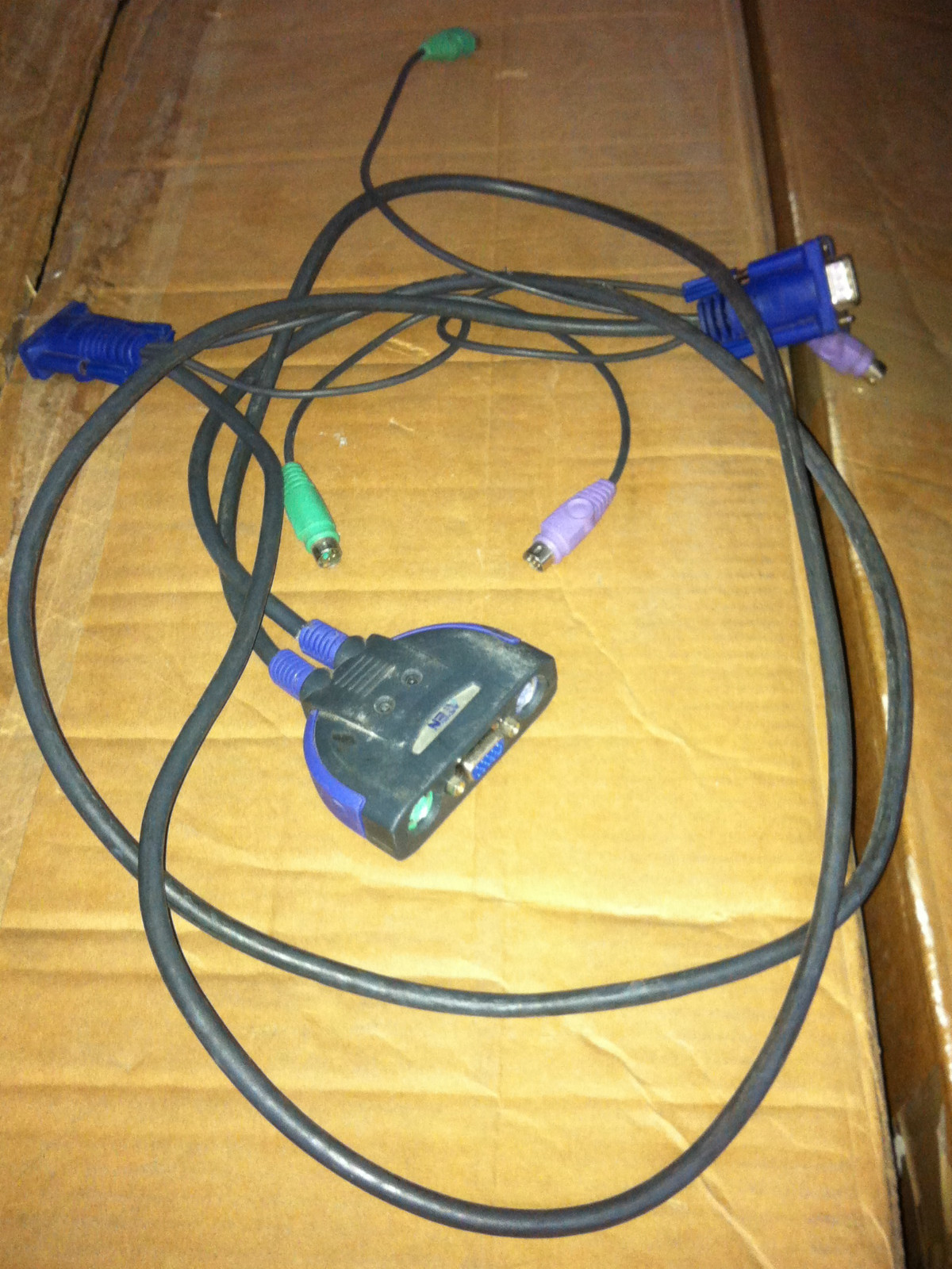 2X ATEN CS-62 2-Port KVM Switch with Built in PS/2 cables