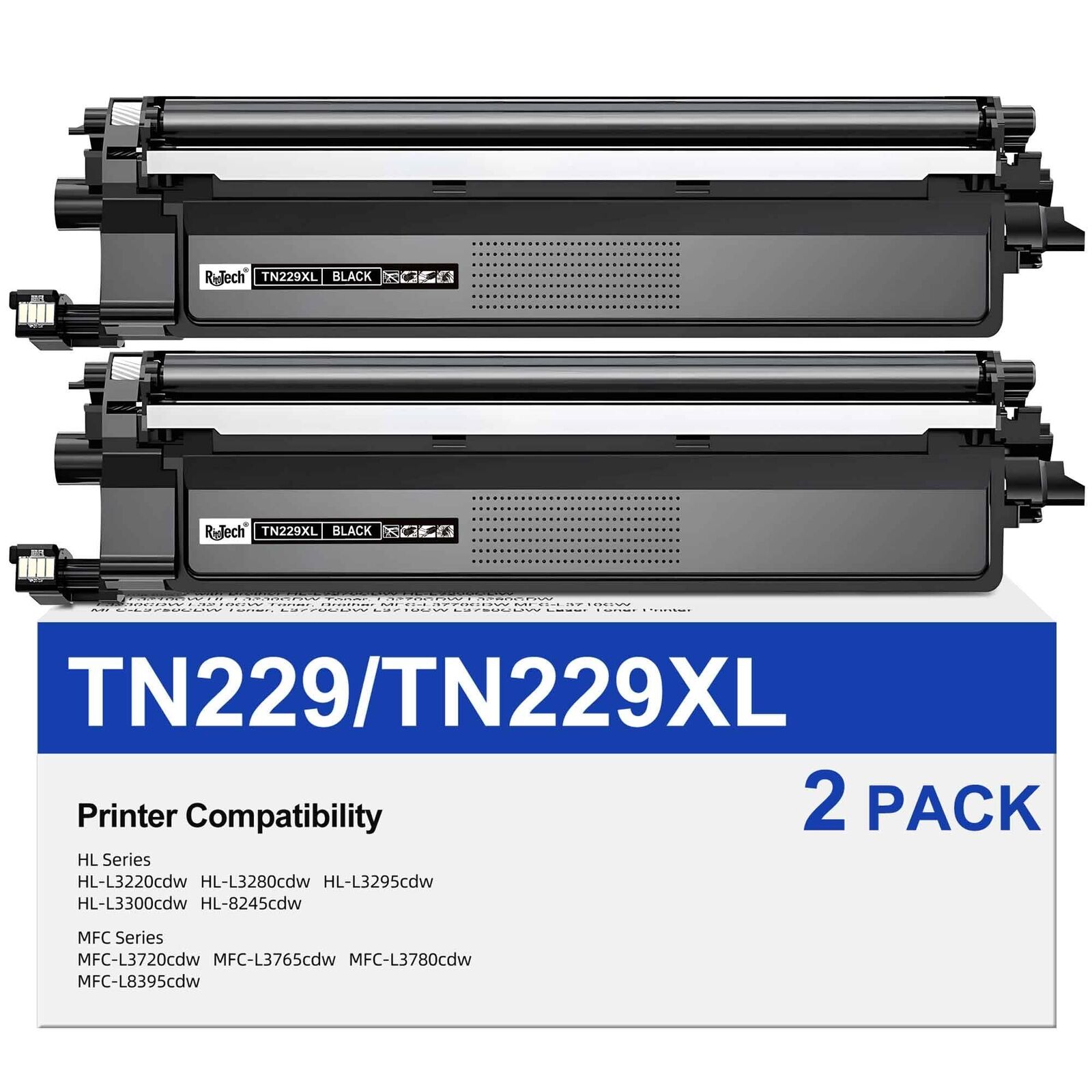 TN229 Black Toner Cartridge2 Pack Compatible for Brother TN229XL TN229XXL MFC...