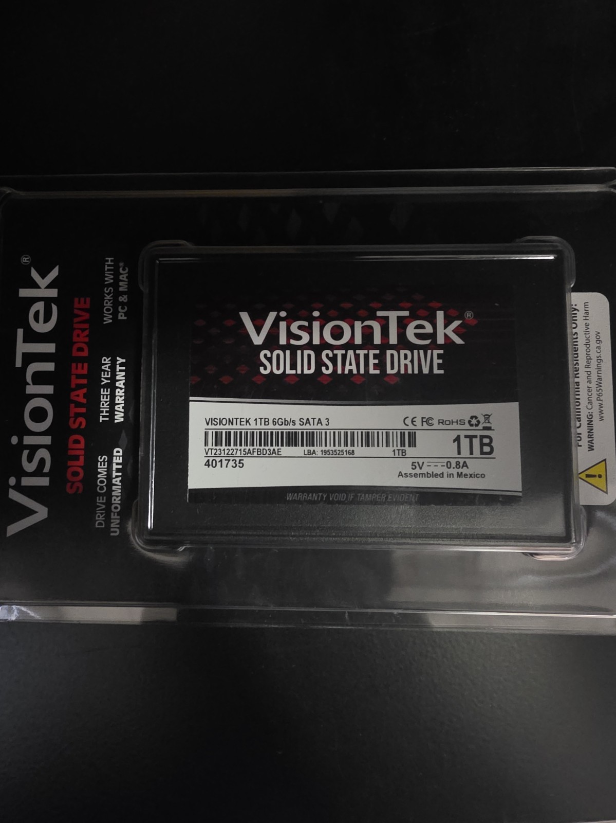 VisionTek Pro Solid State Drive 1TB SATA III 2.5 Inch