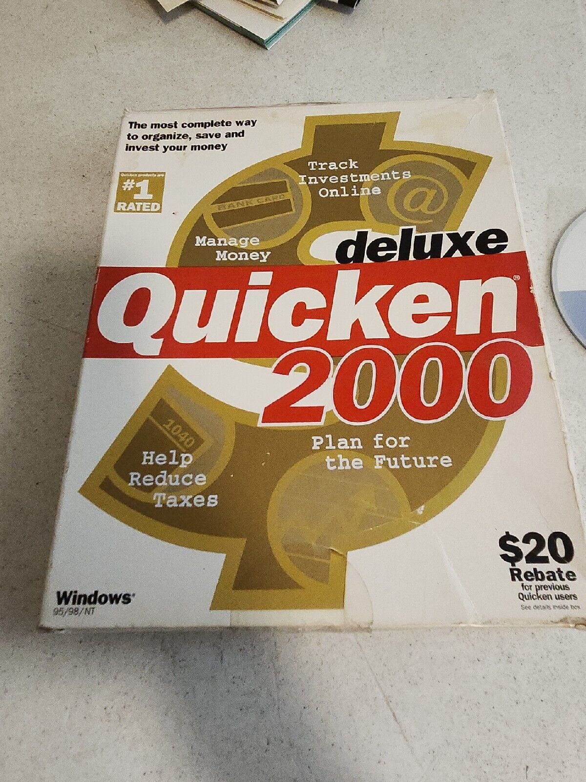 QUICKEN DELUXE 2000 for Windows SOFTWARE Personal Finance -Used + 2002 Edition
