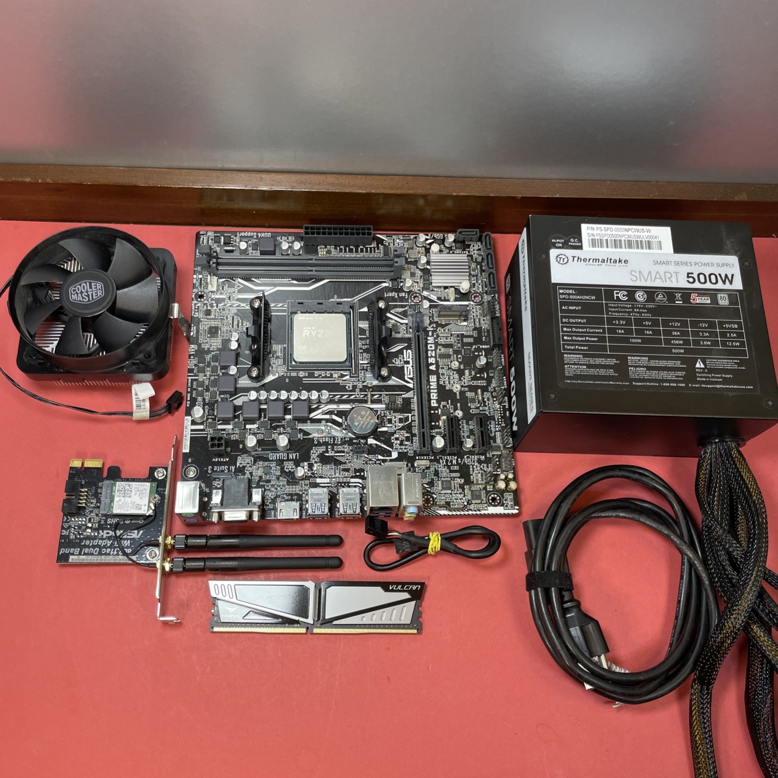 Lot AM4 PC Parts Test Bench Motherboard CPU Combo ASUS AMD Ryzen Thermaltake