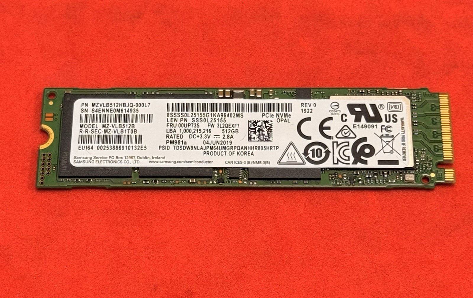 Samsung SK Hynix 512GB M.2 2280 SSD MZVLB512HBJQ-000L7