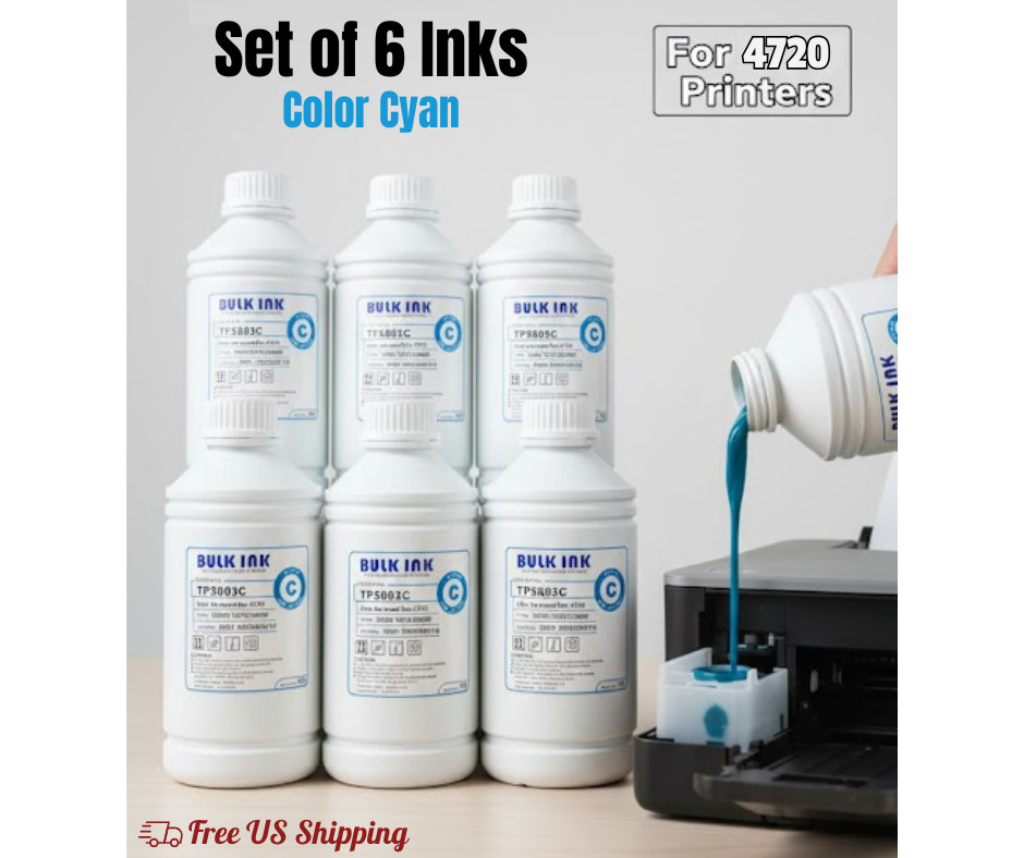 Digital Textile Pigment Cyan Bulk Ink 1kg TP5603C for 4720 Printers Set of 6
