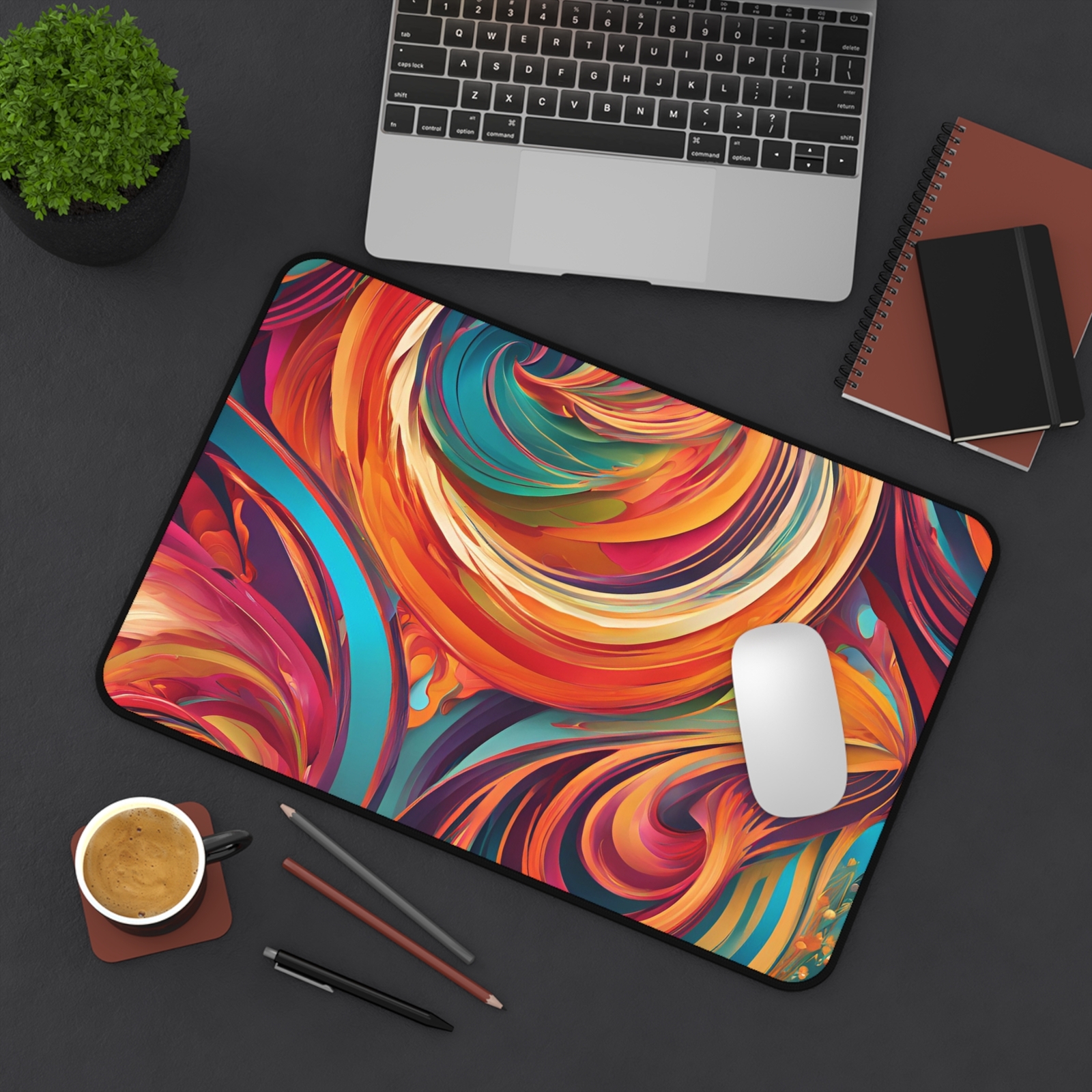 Bright Abstract Desk Mat – Vibrant Design Office Decor, Computer Accessories 
