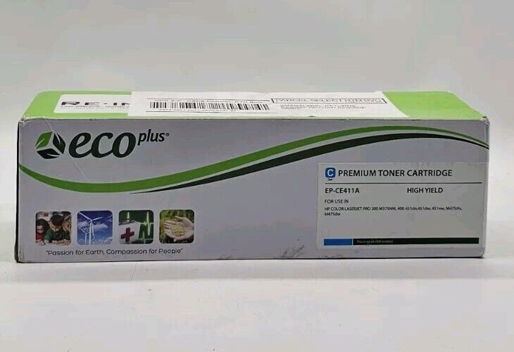 ECO PLUS Premium TONER CARTRIDGE Cyan EP CE411A 305A for HP Color LaserJet Pro