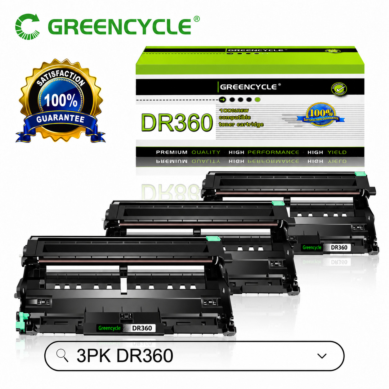 3PK DR360 DR-360 Drum Unit Compatible For Brother HL-2170W MFC-7340 MFC-7440N