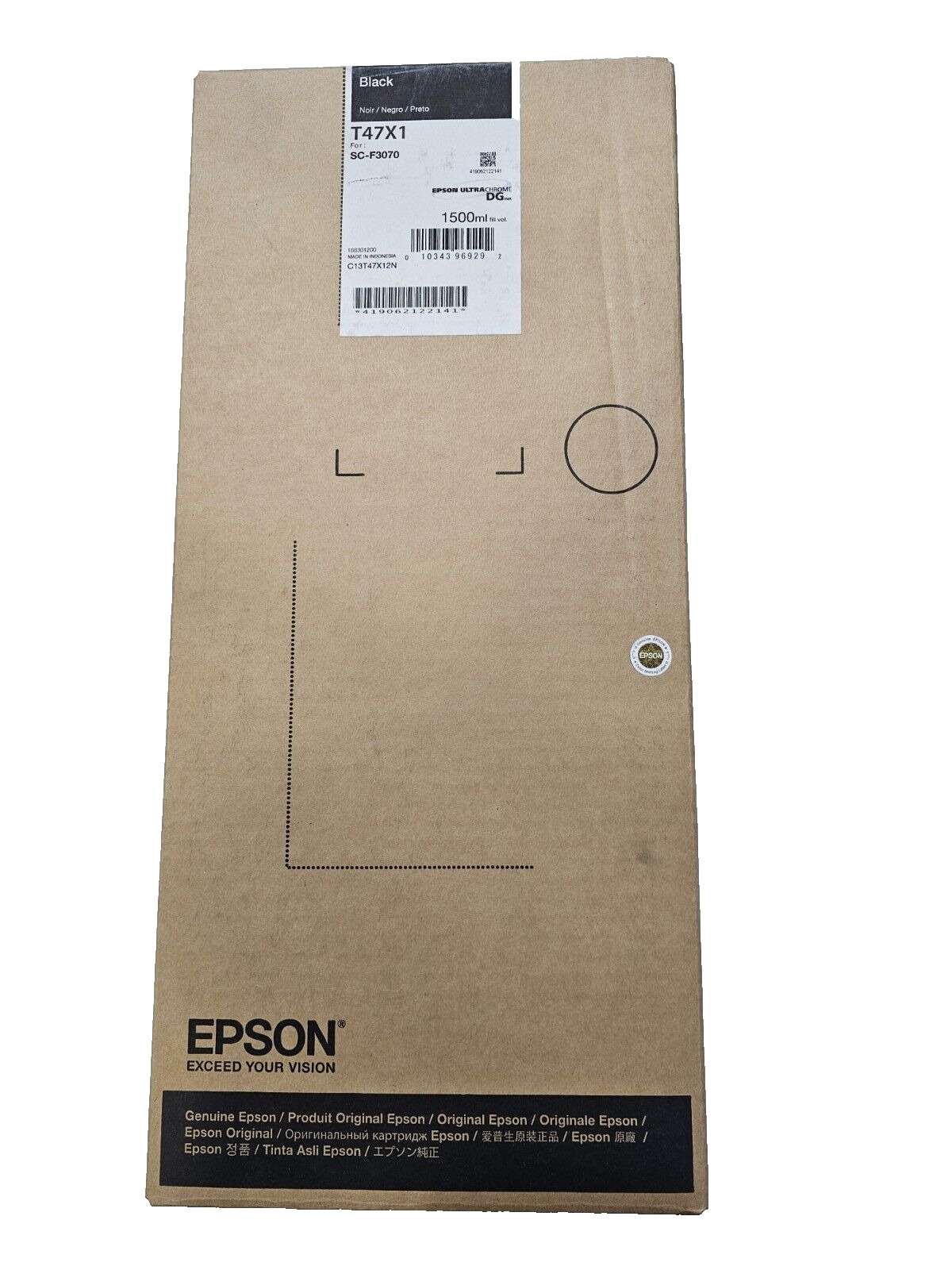 Epson Ultra Chrome DG Ink T47X1 BLK 1500ml Ink Cartridge