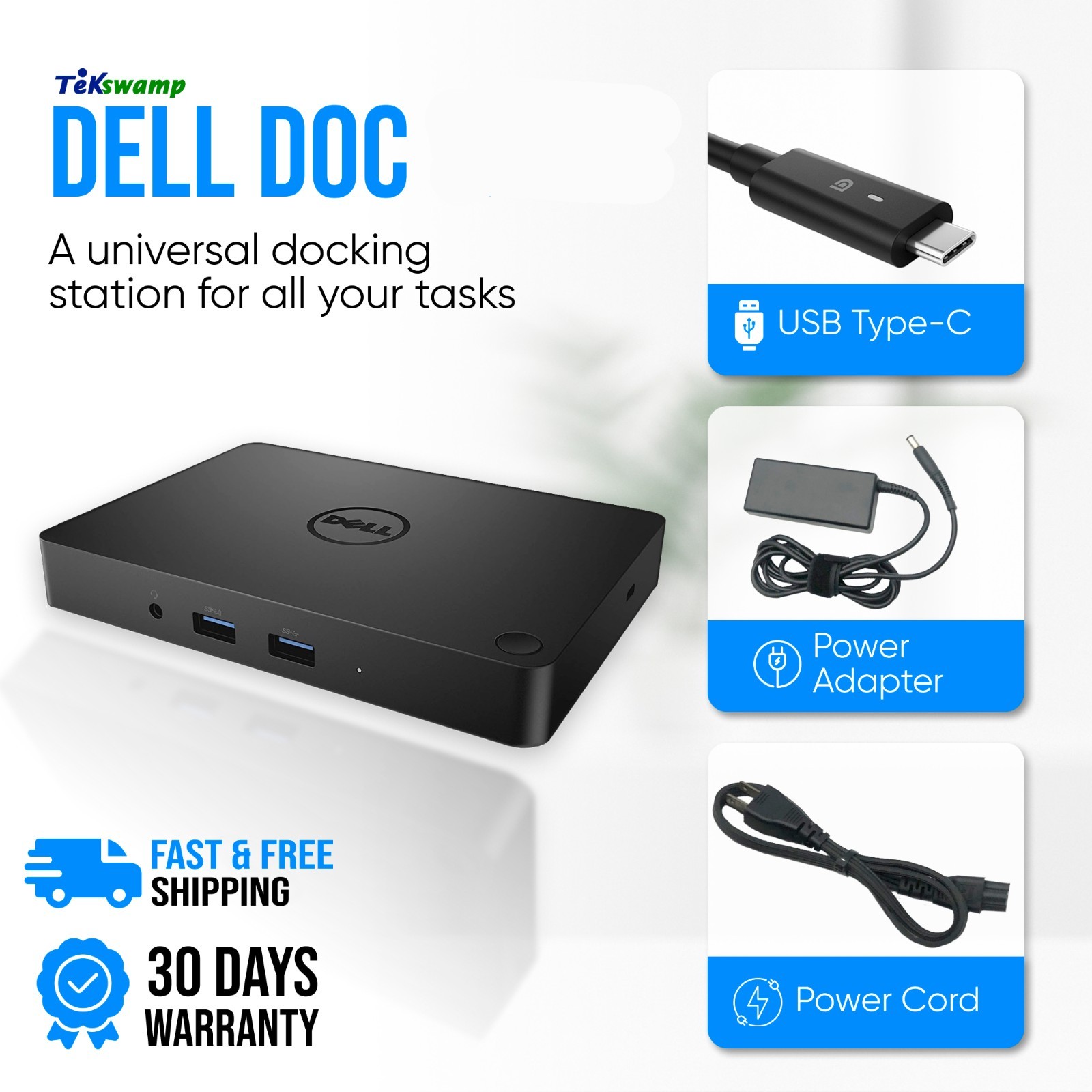 Dell USB-C Docking Station for Alienware 13 R2 15 R2 17 R3 Laptops w/ 130W AC