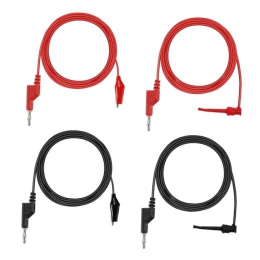 Sumnacon Multimeter Test Lead Set - Stackable Banana Plug to Test Hook, Banana