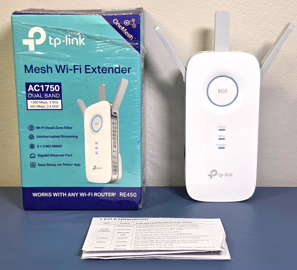 TP-Link RE450 AC1750 Mesh WiFi Range Extender Dual Band Gigabit Open Box
