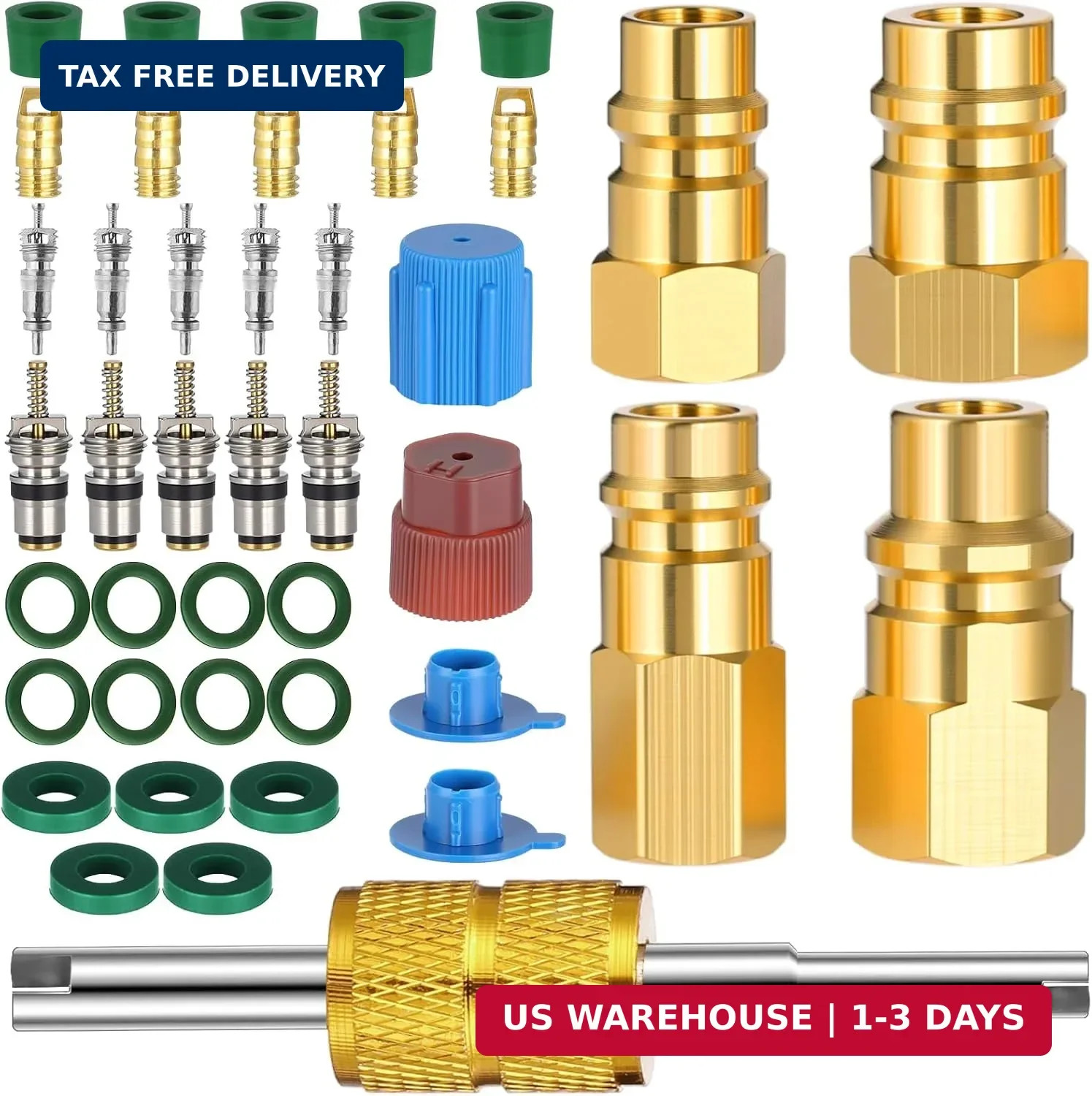 33 Pcs R12 to R134a R1234yf Ac Retrofit Fitting Adapter Kit A/c Conversion, High