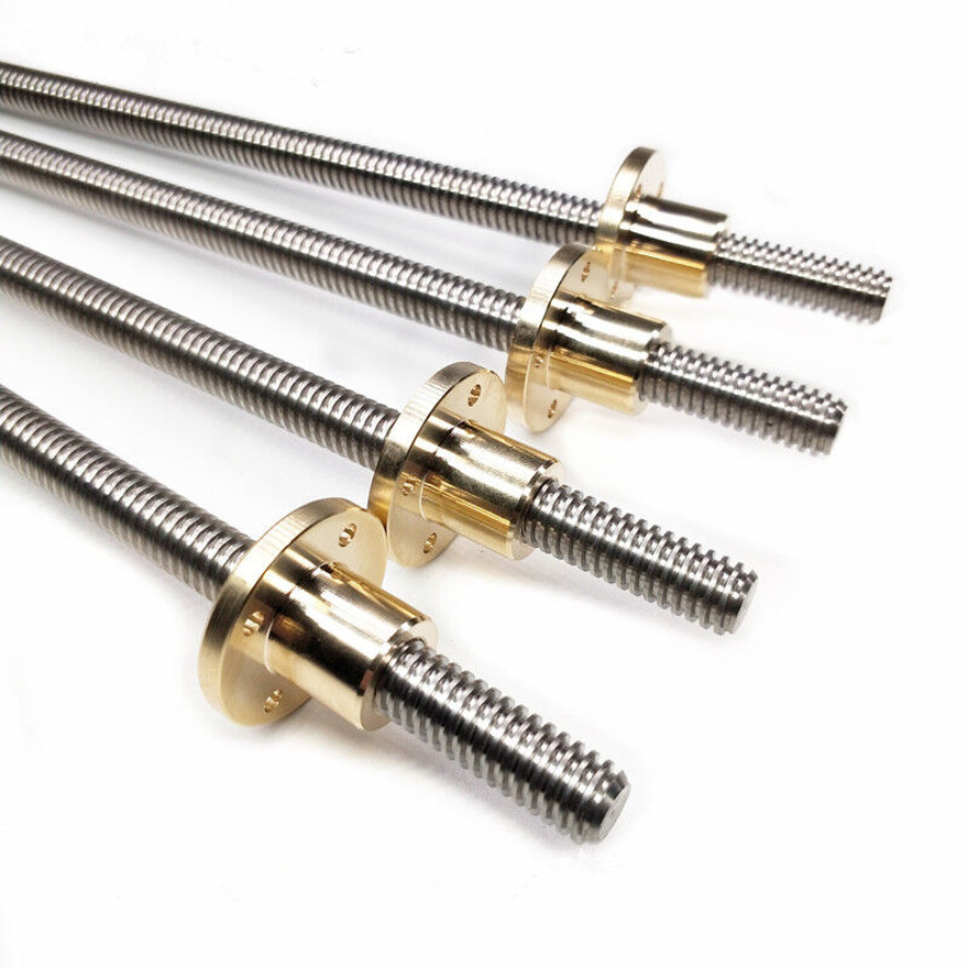 1PC CNC 3D Printer T8 Trapezoidal Rod Screw & Nut, Lead 1-14 mm Long 100 - 600mm