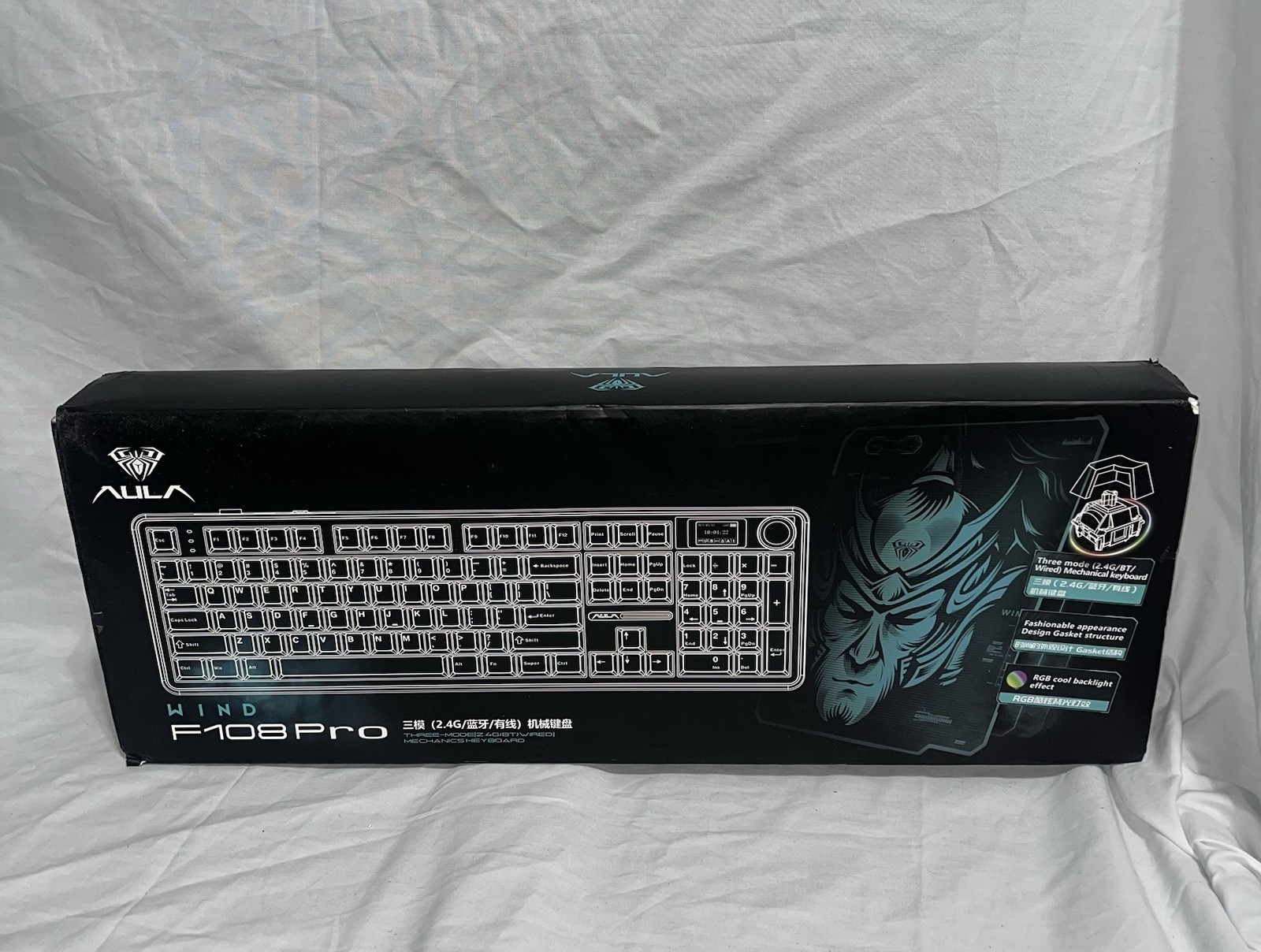 AULA Wind F108 Pro Mechanical Keyboard Tri-Mode 2.4G/BT/Wired RGB Black