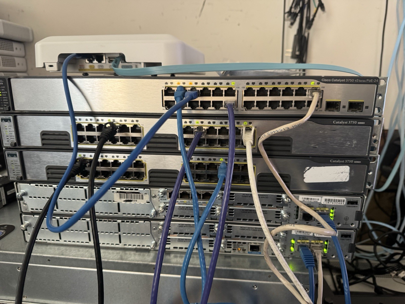 Cisco CCNA Home Lab Kit W/ 3 Switches & 2 Routers Layer 3 With AP & Cables Ver.1