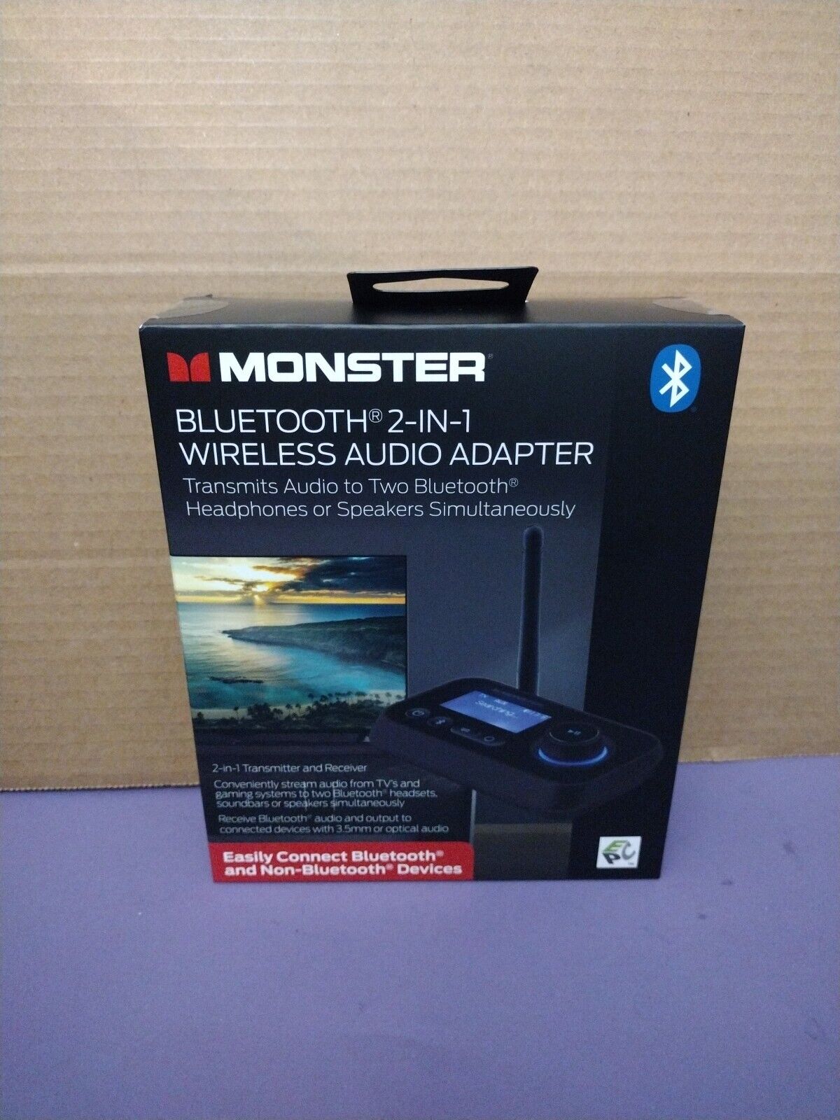 MONSTER - Bluetooth 2-IN-1 Wireless Audio Adapter - New  