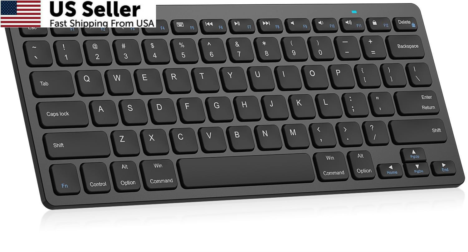 Arteck Ultra-Slim Bluetooth Keyboard Compatible with iPad Black