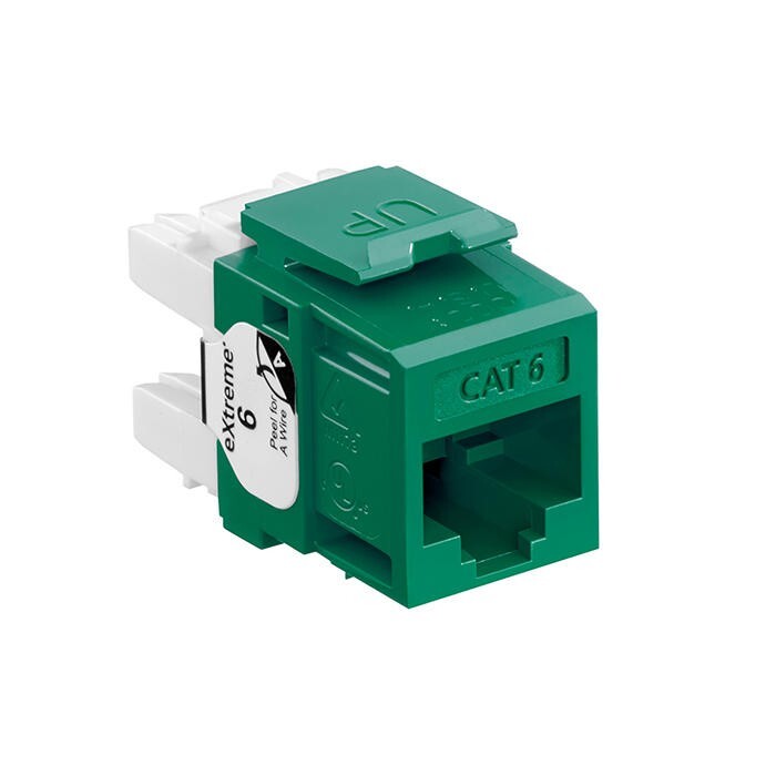 Leviton 61110-RV6 Extreme Catogary 6 8P8C UTP Quickport Jack Green