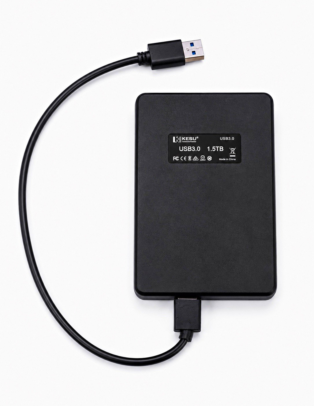 KESU 1.5TB USB 3.0 USB-Powered Portable External HDD Hard Drive, Black