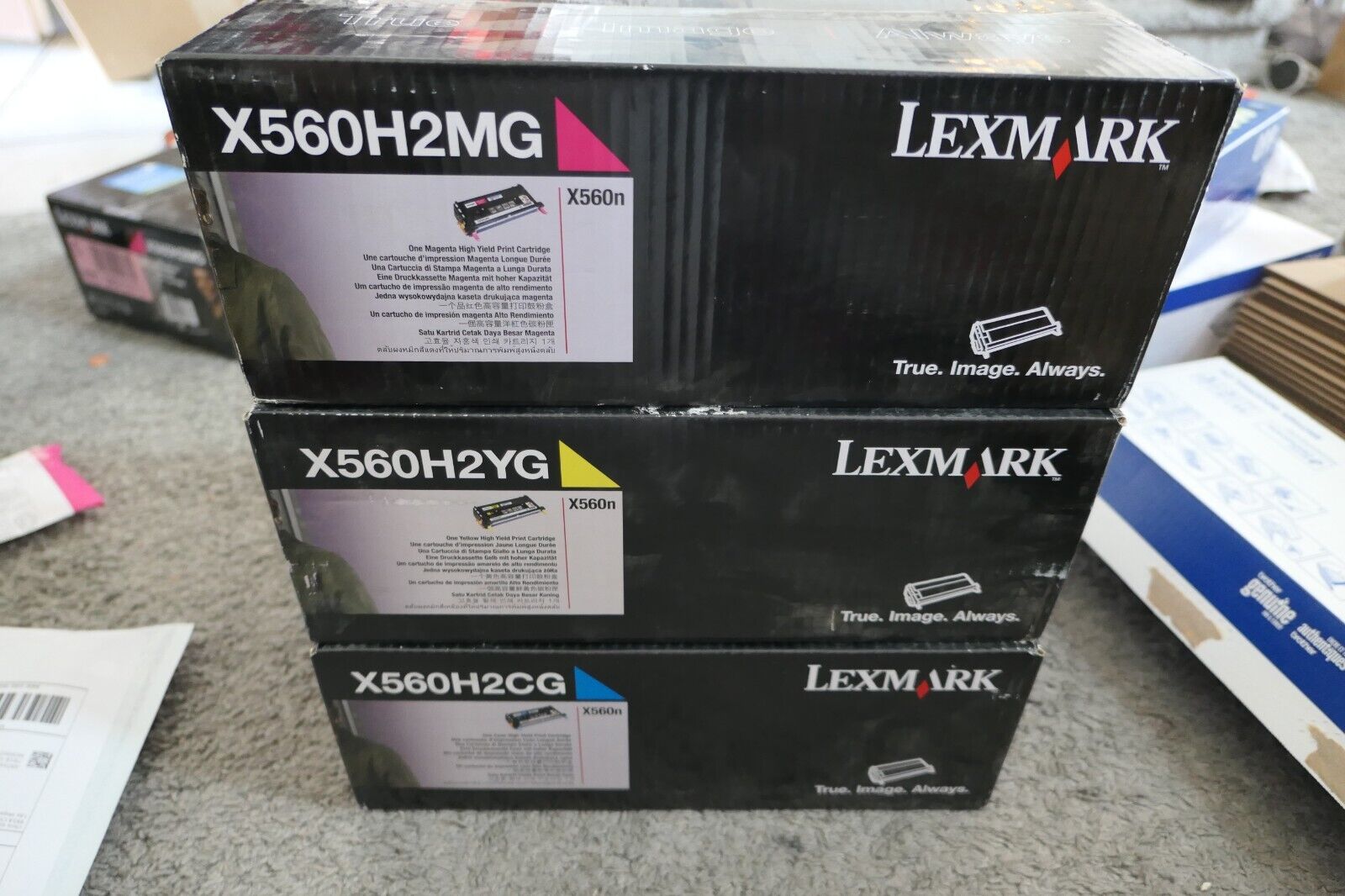 3 Genuine Lexmark Toners X560H2CG X560H2MG X560H2YG Cyan Magenta Yellow X560n