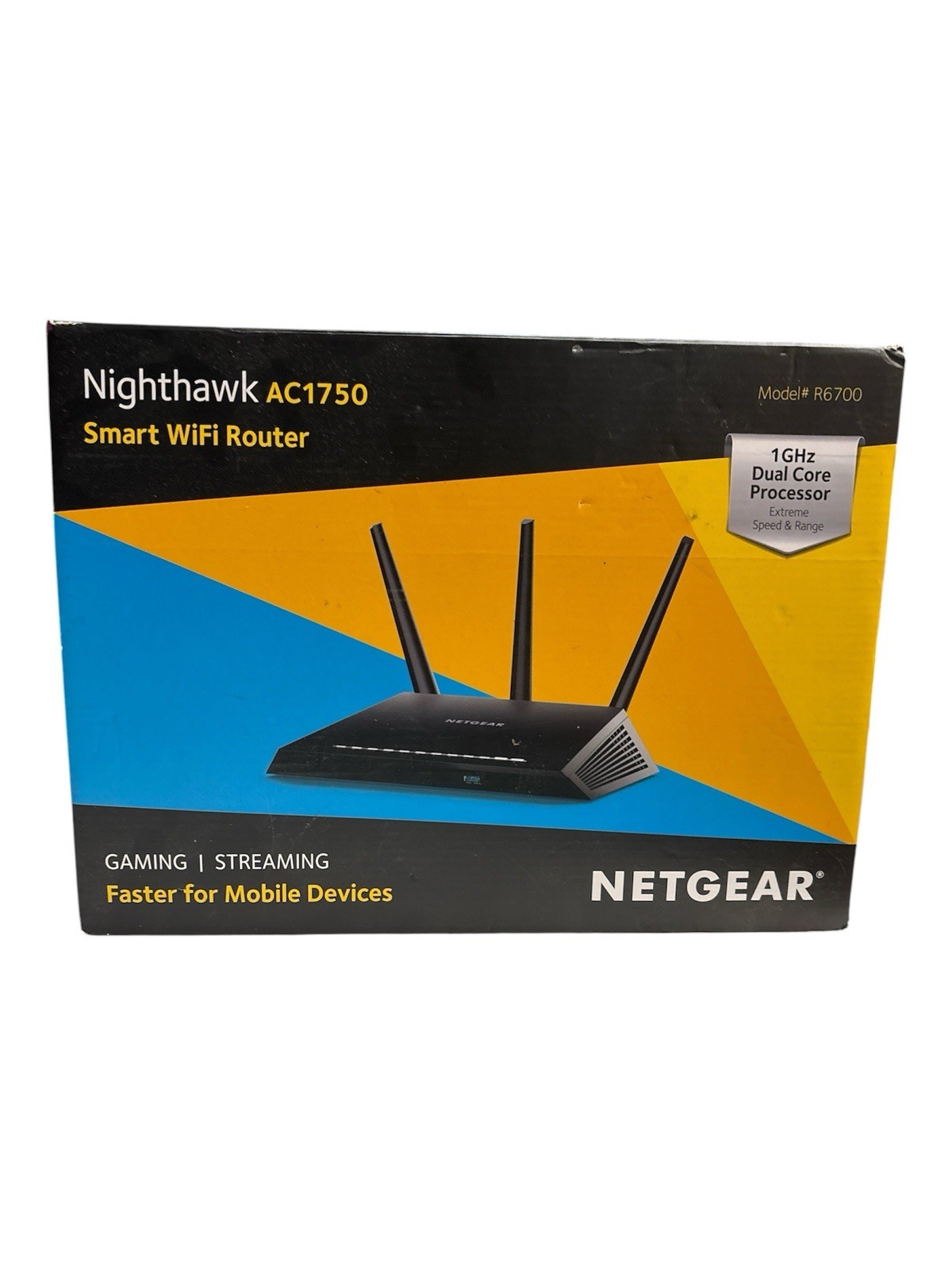 Netgear Nighthawk AC1750 Smart WiFi Router R6700v3 Dual Band-R6700-100NAS Black