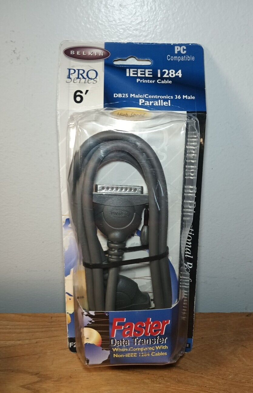 Belkin Pro IEEE-1284 Parallel Print Printer Cable F2A046-06 New