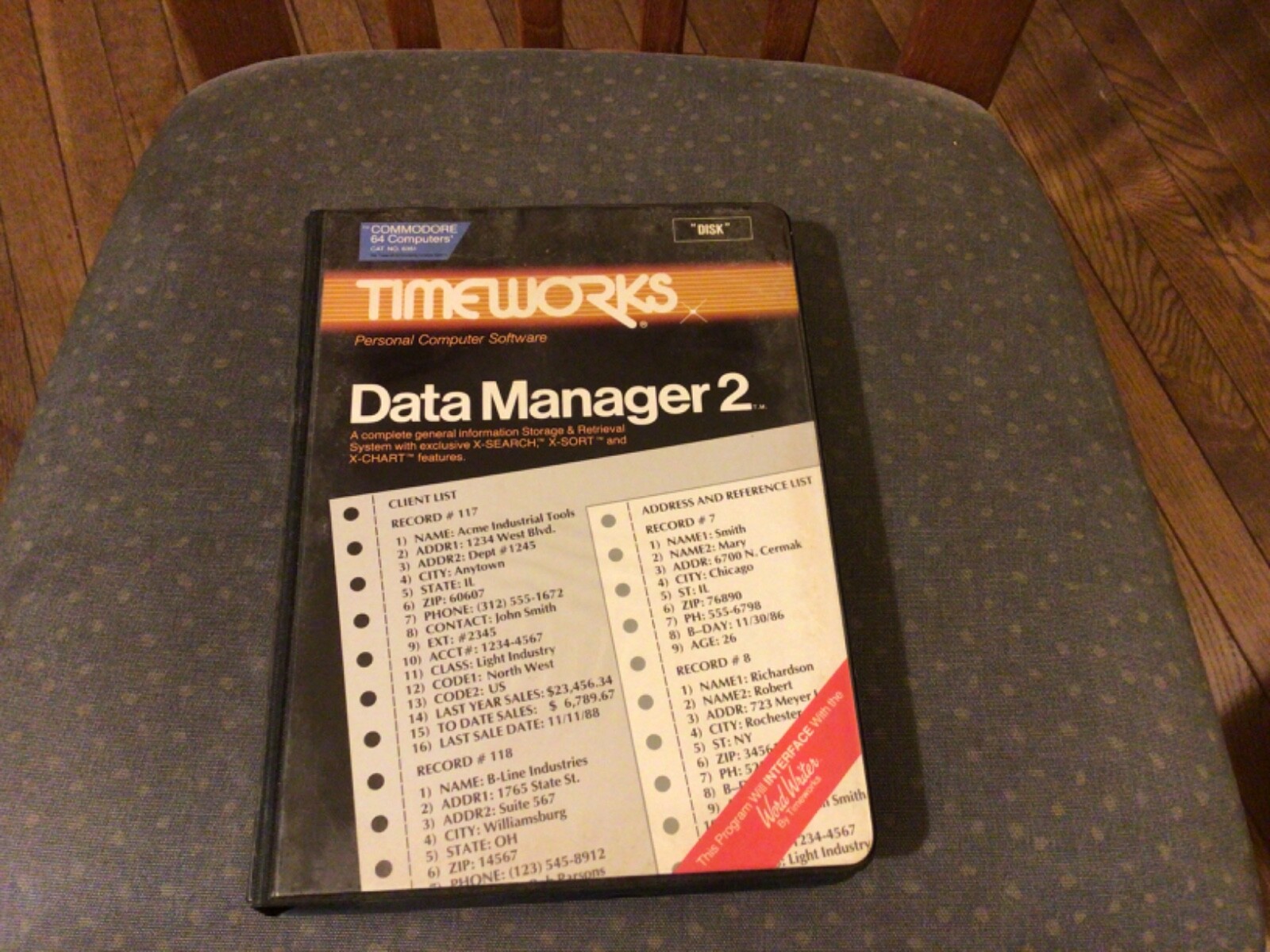 Timeworks Data Manager 2 Commodore 64 C64 Program with box and manual 1982