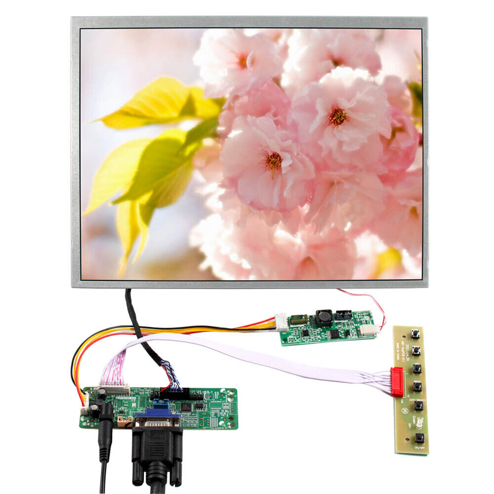VGA LCD Controller Board 12.1in 800X600 450nit LED Backlight IPS LCD Display