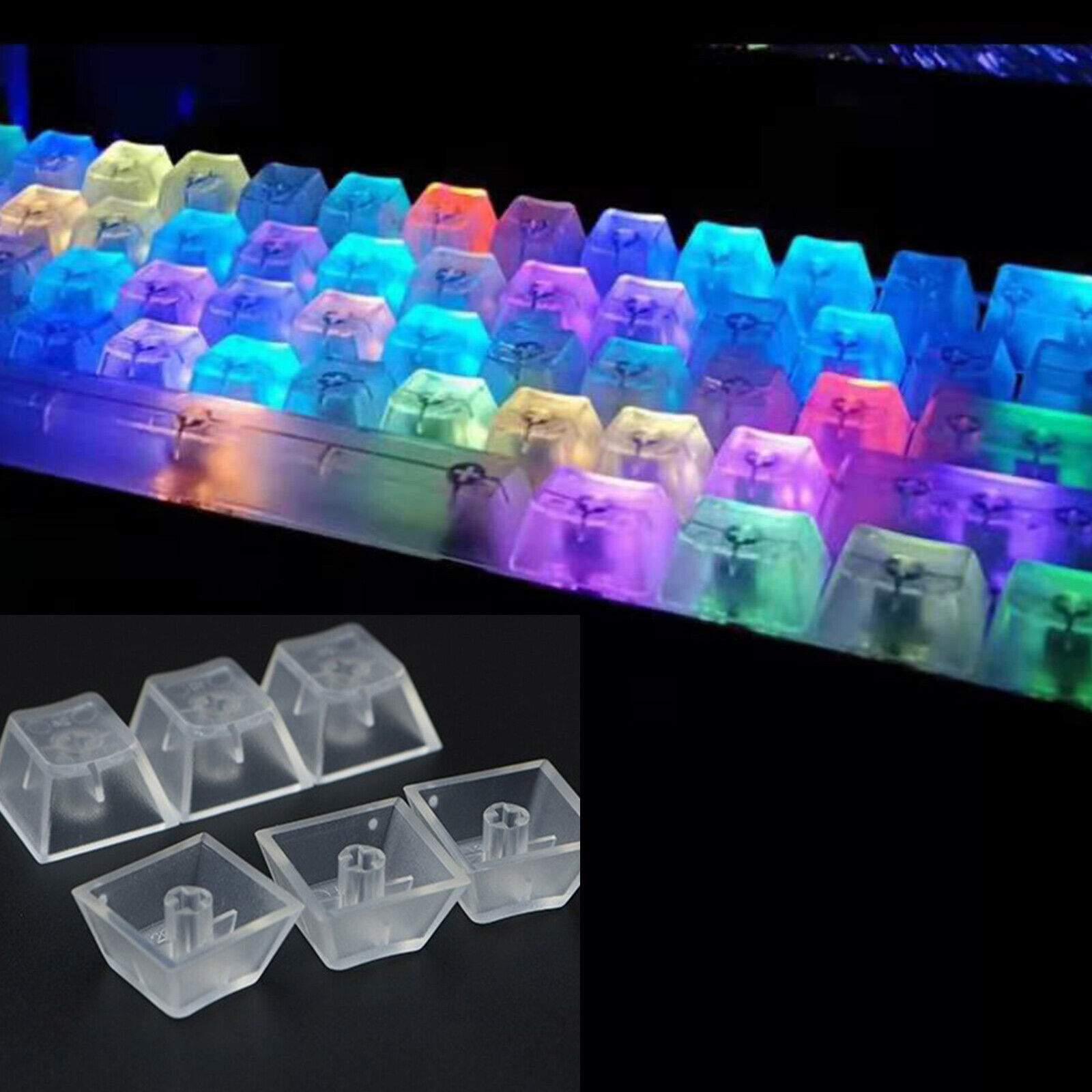 10pcs ABS Transparent Keycap ESC OEM R4 Height Keycaps for Mechanical Keyboard