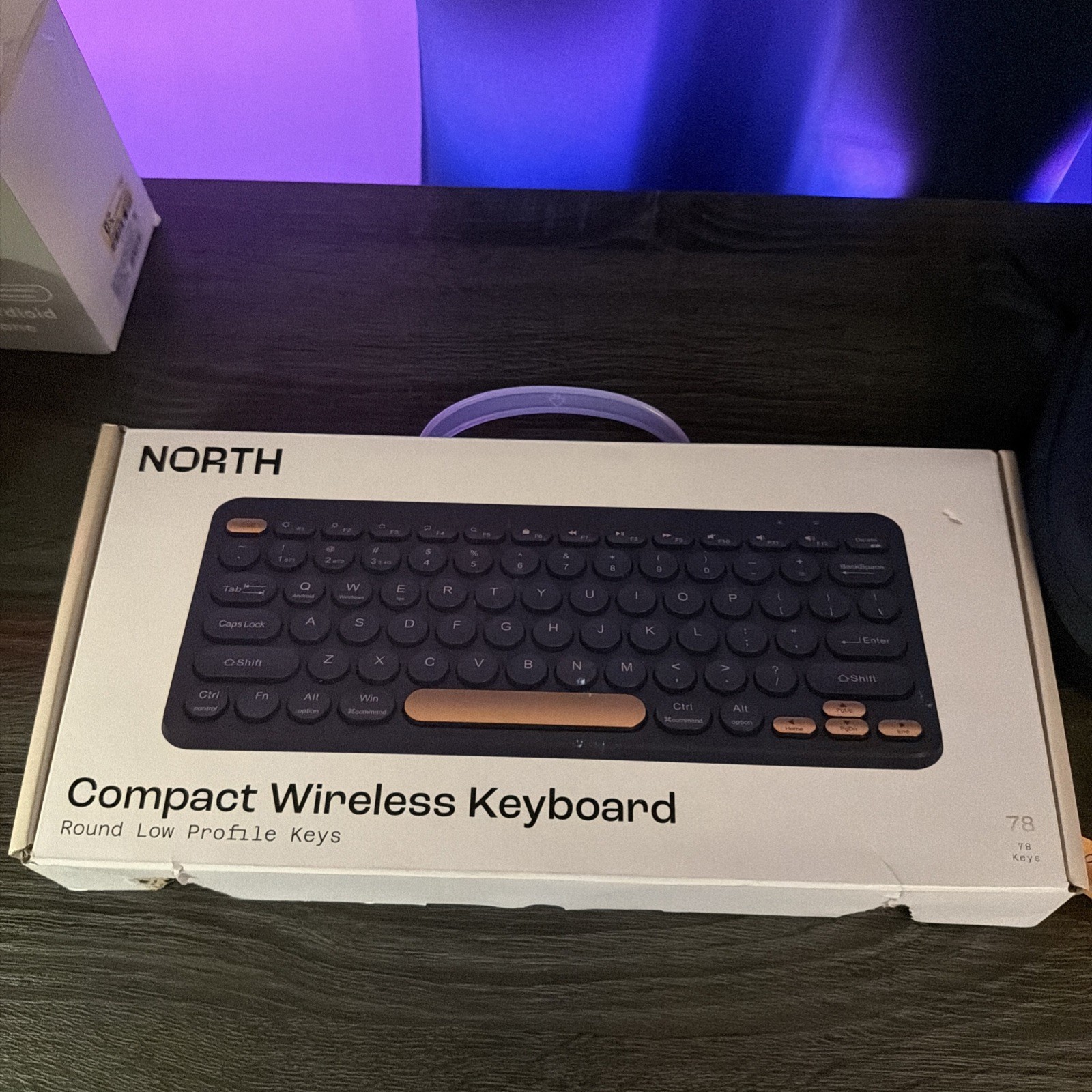 NORTH Compact Wireless Keyboard Bluetooth Portable Slim Keyboard - Blue