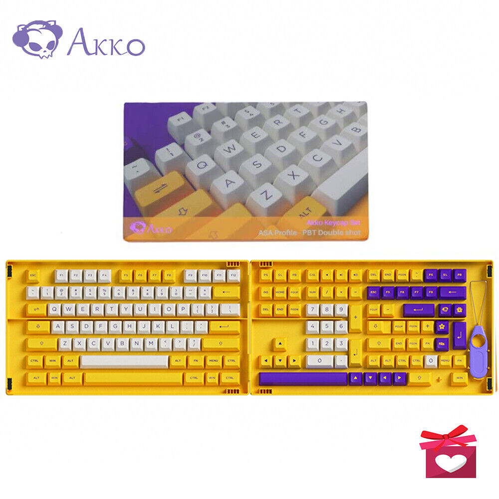 AKKO 158-Key Los Angeles ASA Height PBT Keycaps Set for MX Mechanical Keyboards