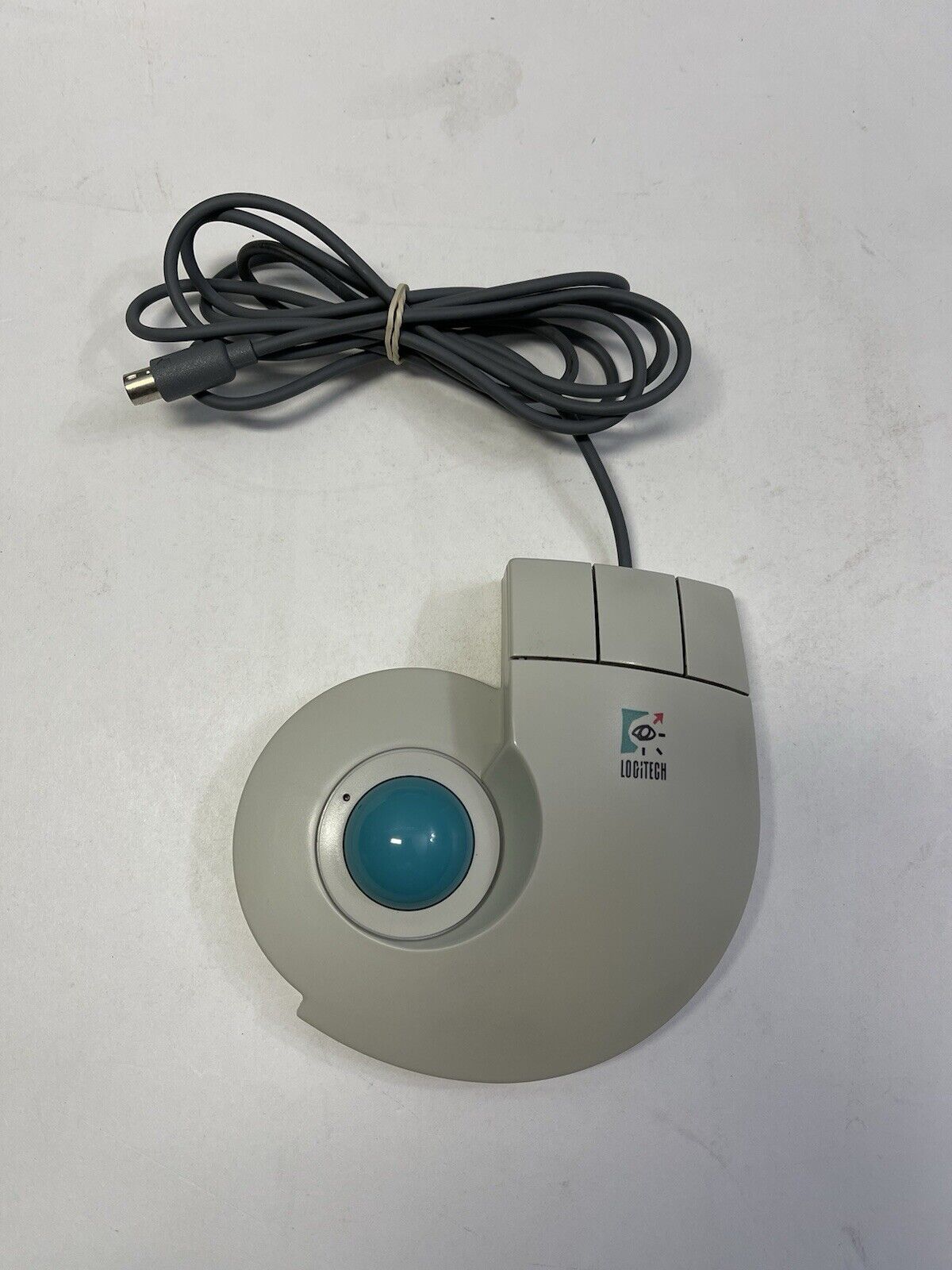 Vintage Logitech T-CD2-6F Wired Trackball Trackman Stationary Mouse