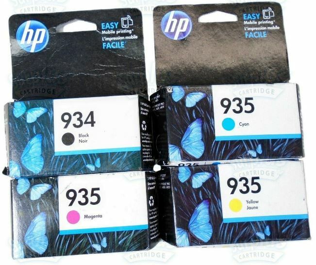 Set 4 NEW Genuine Factory Sealed HP 934 Black 935 Color Ink Cartridges 2020-2022