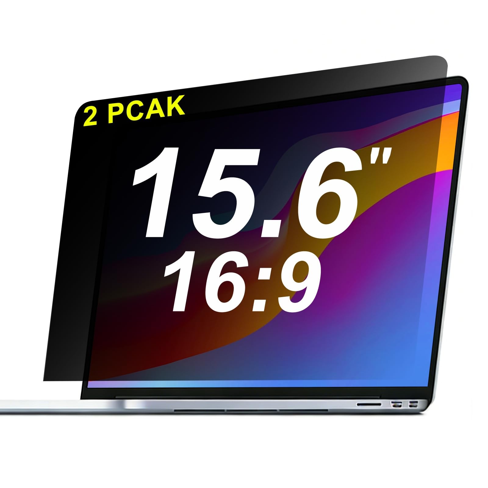 【2 Pack】 15.6 Inch Laptop Privacy Screen Protector, 16:9 Aspect Removable Ant...