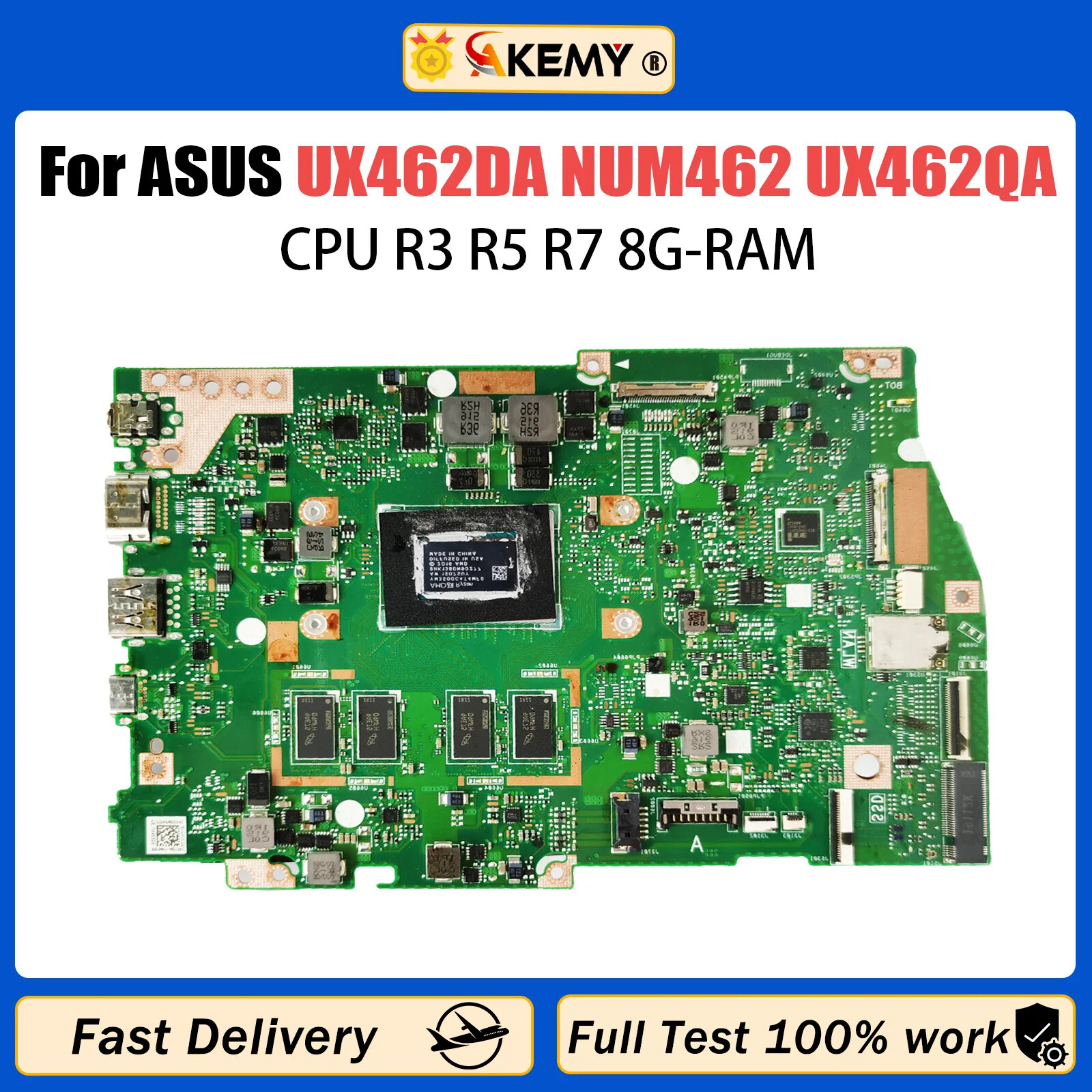 UX462DA For ASUS UX462QA Q406DA UX462D Motherboard R3-3200U R5-3500U R7-3700U 8G