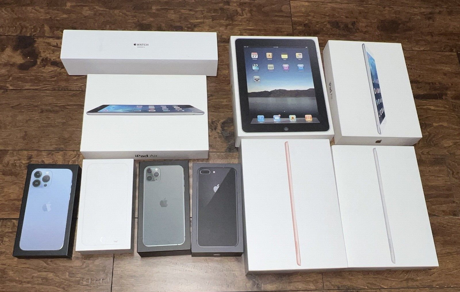 Apple Products (Empty Boxes) Lot of 10 w/inserts, iPhones iPads. Apple Watch