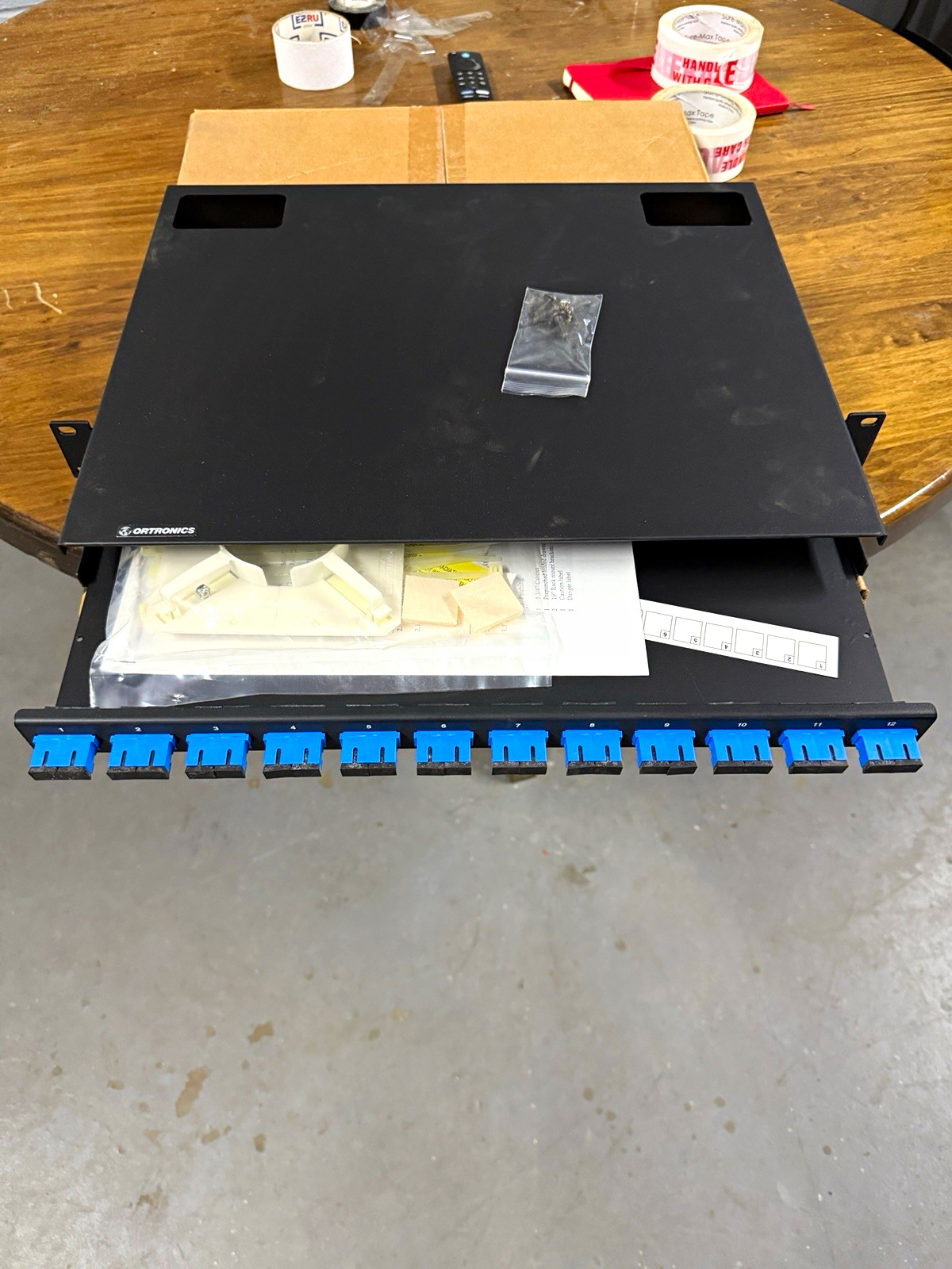 Ortronics OR-625MMC-24PE1RB 24-Port SC Optical Patch Panel 1U 19in Rack Mount