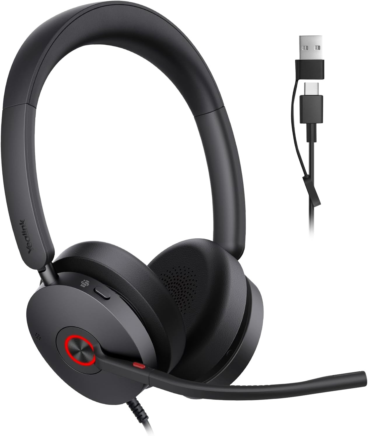 UH48 ANC Wired USB-C/A Headset,6 AI Noise-Canceling Microphones
