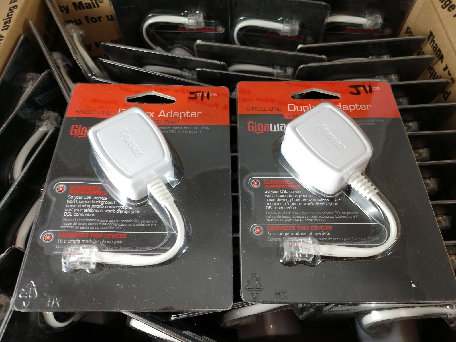 40 Gigaware 2790025 Single-Line Duplex Adapter with Built-In DSL Filter