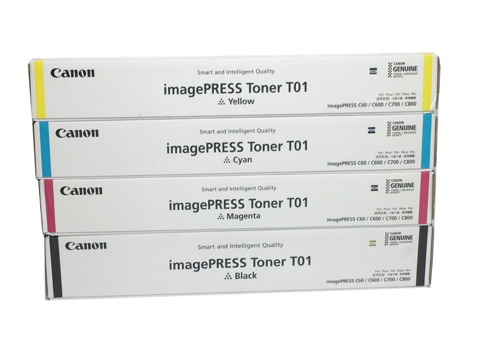 Genuine OEM Canon imagePRESS Toner T01 CMYK Set New Sealed Boxes