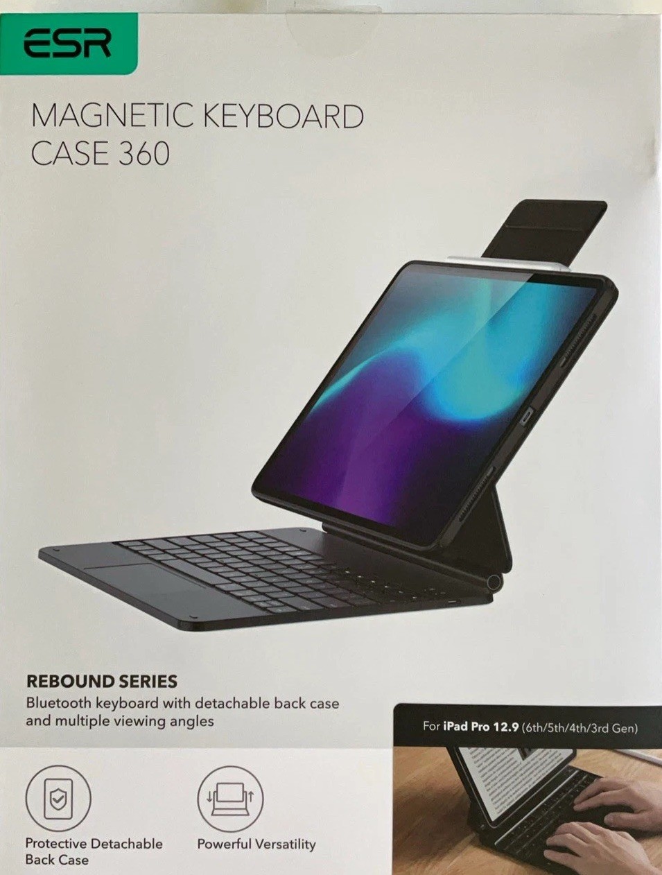 New ESR Rebound Magnetic Keyboard Case 360 iPad Pro 11” 2021 2020 2018
