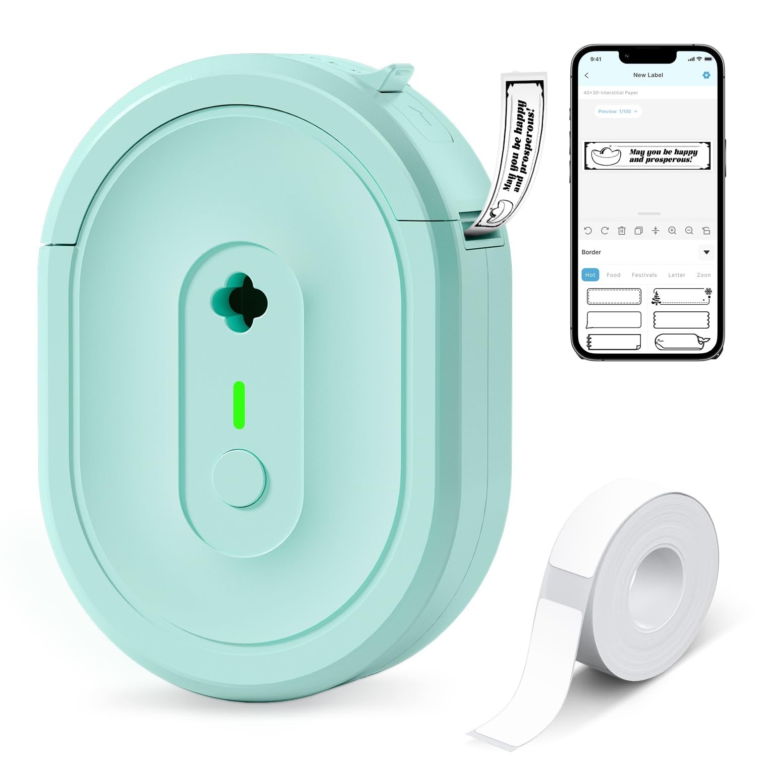 NDYIN Label Maker Machine with Tape, N12 Portable Bluetooth Label Printer, Wi...