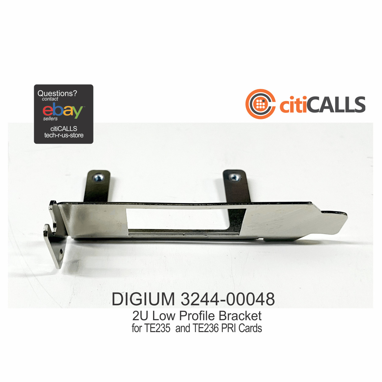 Digium 3244-00048 2U Low Profile Bracket for TE235 TE236 PRI Digital Cards