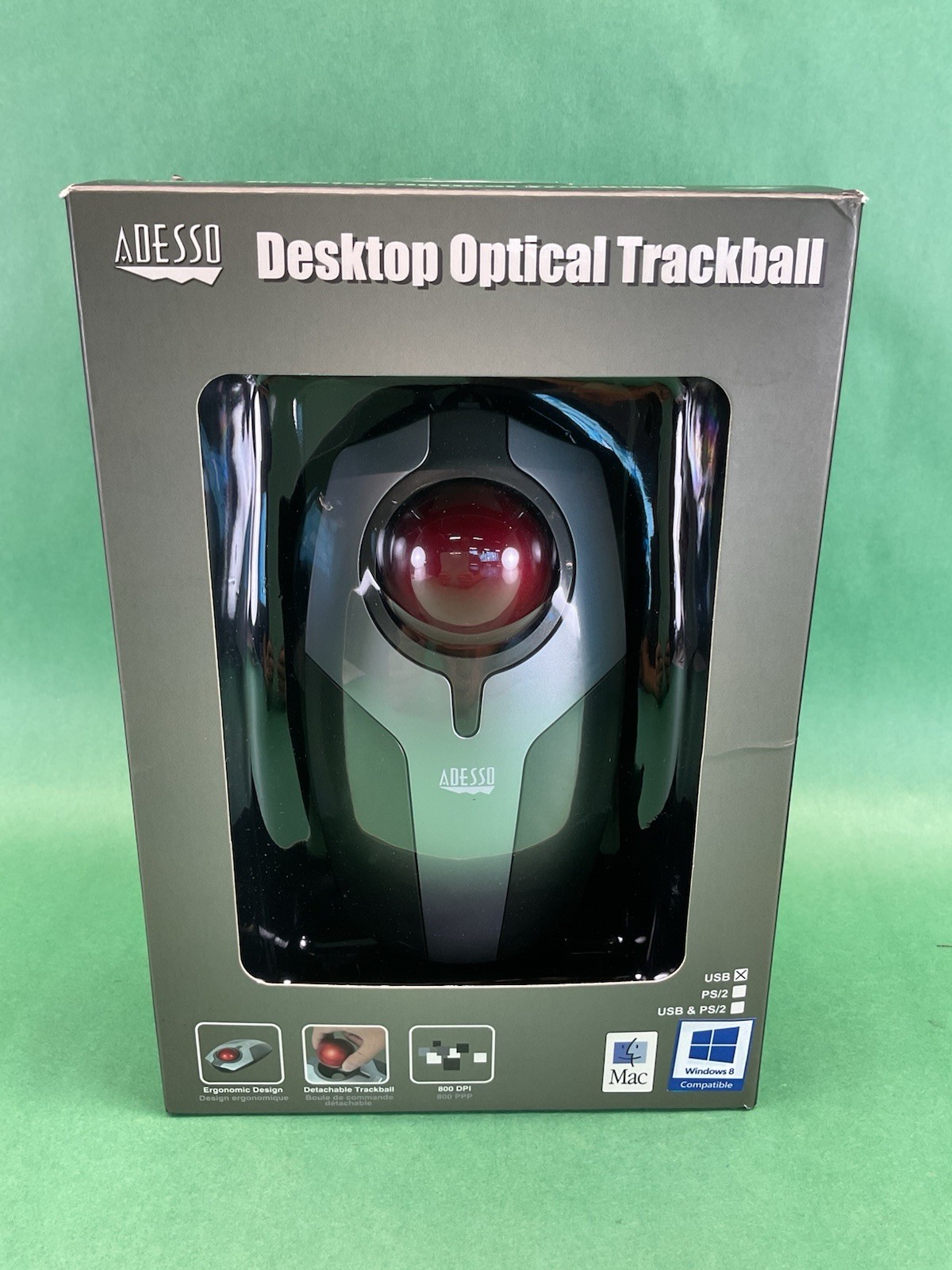 iMouse T1 Desktop Optical Trackball Adesso Mouse USB Mac Windows