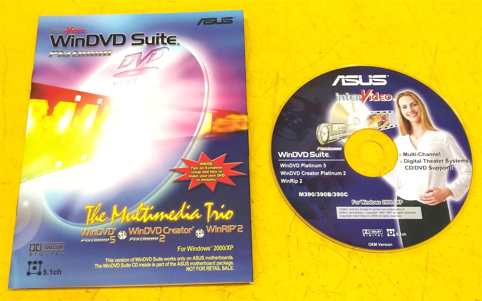 ⭐️⭐️⭐️⭐️⭐️ PC Software CD Disc Asus InterVideo WinDVD Suite w Booklet