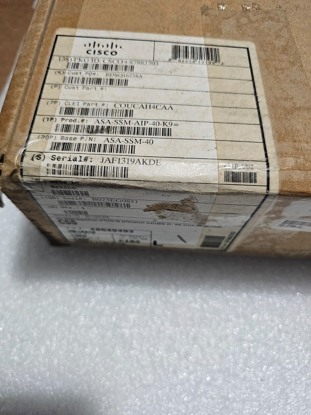 Cisco ASA-SSM-AIP-40-K9 ASA 5500 AIP Security Services Module-40 ASA-SSM-40